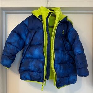 Snozu Kids Blue and Yellow Puffer Jacket